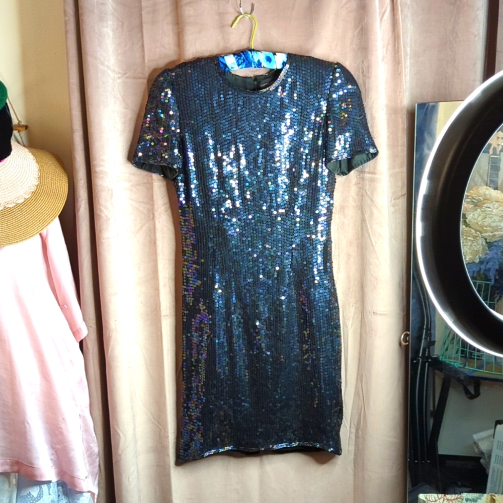 Vintage sequin shift dress